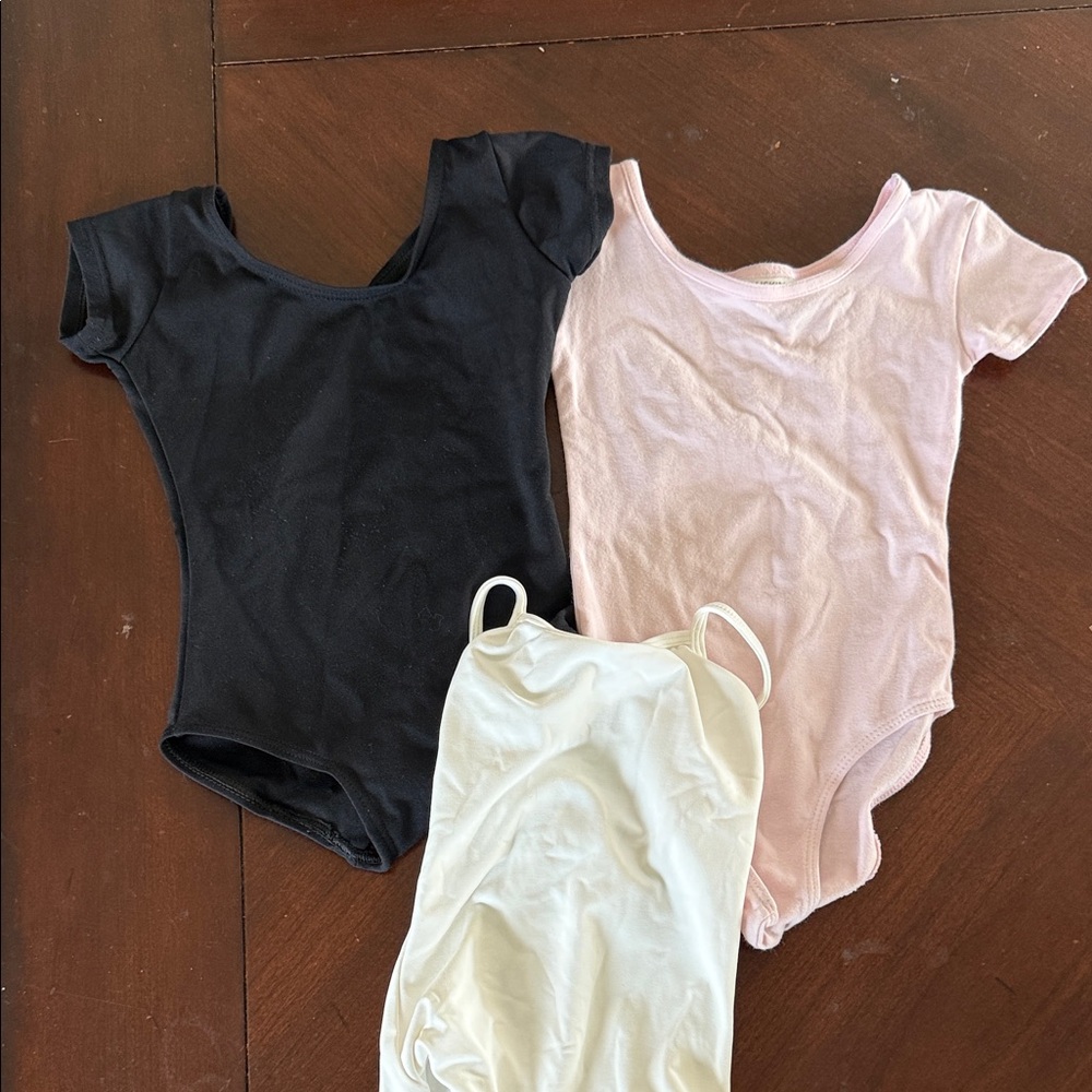 Danskin Now Kids Bodysuit Trio - Black, Pink, White